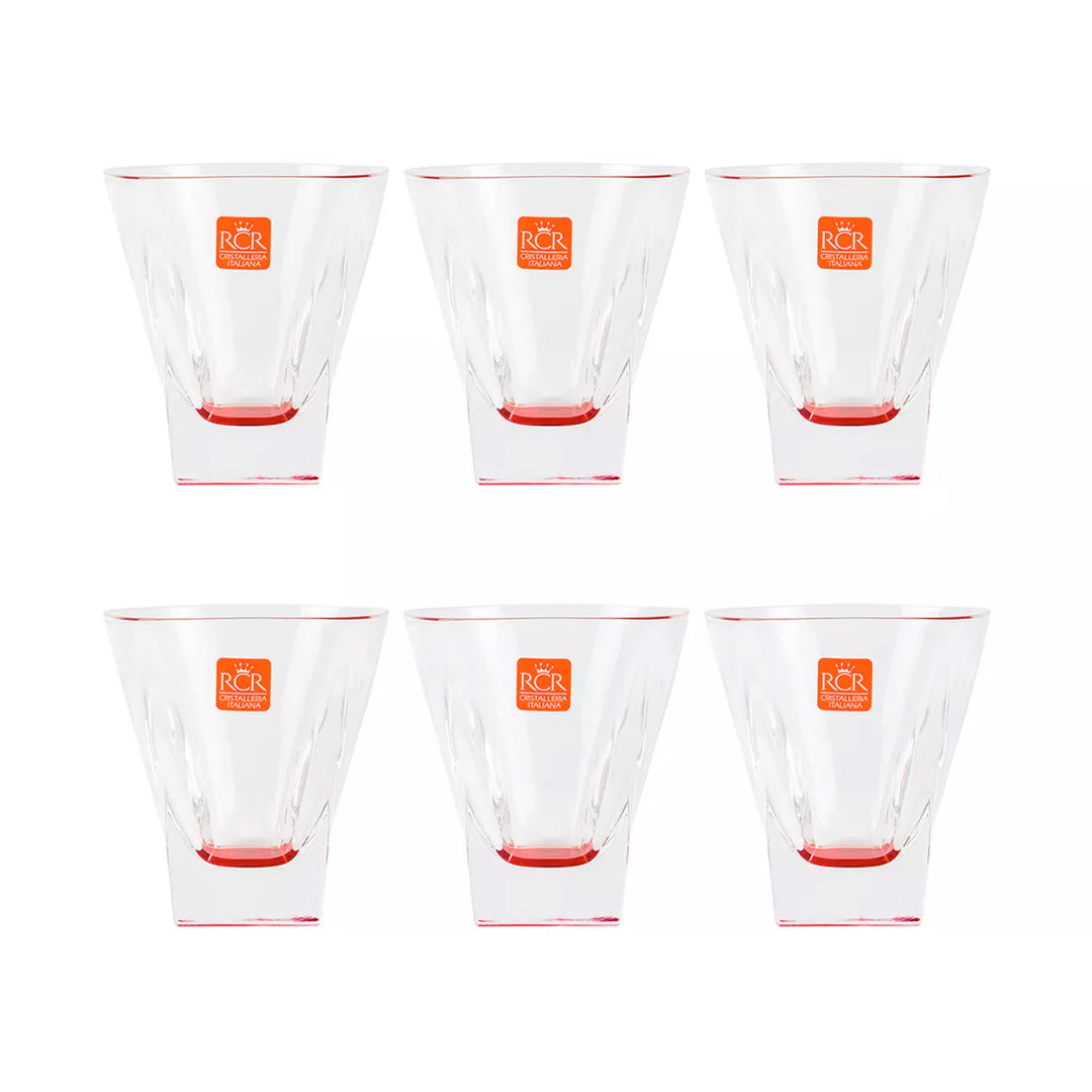 PARTY SET - Set 18 pezzi Party Edition linea Fusion RCR, 6 calici, 6 flutes e 6 bicchieri - Made in Italy