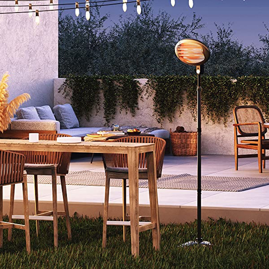 HOTA - Stufa elettrica da esterno supporto telescopico per balcone e terrazza 2000W - 3 impostazioni di calore